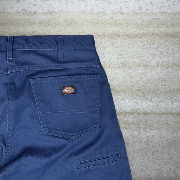 Vintage Dickies Carpenter Pants Navy Blue Relaxed ]Dungarees Work Painters 90s - Picture 3 of 4